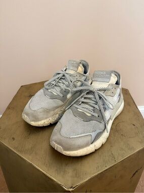 Adidas gray & white sneakers